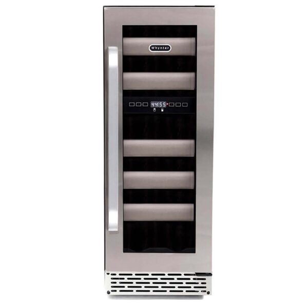 Whynter BWR-171DS Elite 12" 17 Bottle Seamless Stainless Steel Door Dual Zone Built-in Wine Refrigerator