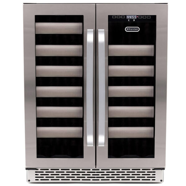 Whynter BWR-401DA Elite 40 Bottle Seamless Stainless Steel Door Dual Zone Built-in Wine Refrigerator