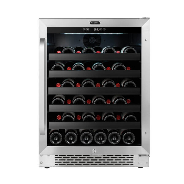 Whynter BWR-408SB 24" Built-In 46 Bottle Undercounter Stainless Steel Wine Refrigerator with Reversible Door, Digital Control, Lock, and Carbon Filter