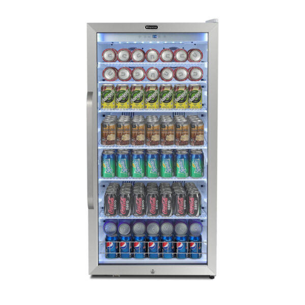 Whynter CBM-1060XLW/CBM-1060XLWa Commercial 10.6 cu. ft. Stainless Steel Commercial Beverage Merchandiser Display Refrigerator with Superlit Door and Lock – White