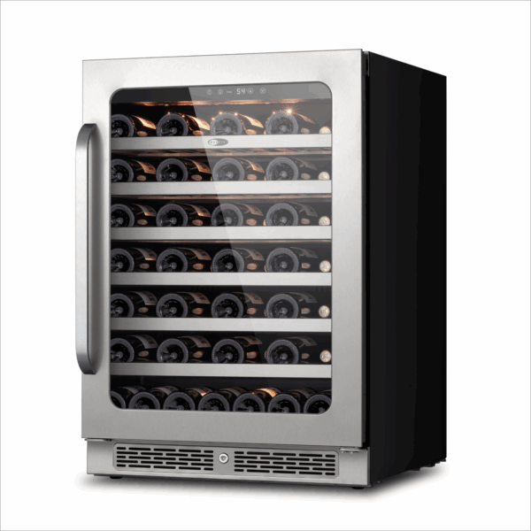 Whynter BSR-054SW 24 inch Built-ln 54 Bottle Undercounter Stainless Steel Wine Fridge with Reversible Door, Digital Control, Lock, and Carbon Filter
