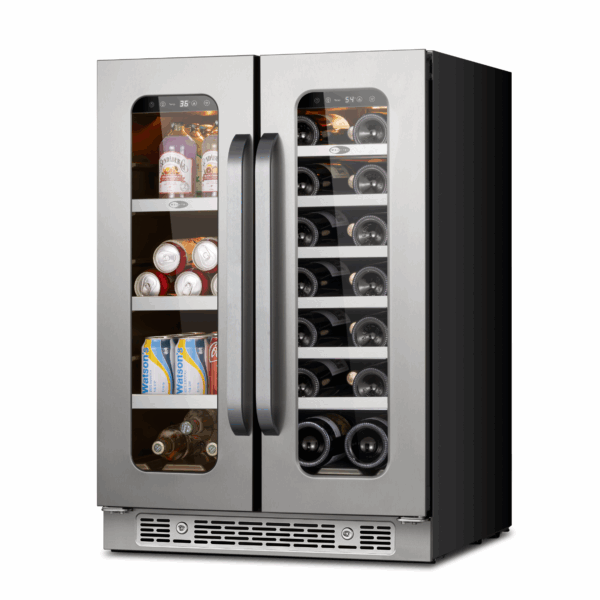 Whynter BSR-6020FDS 24 inch Built-ln Wine Fridge 20 Bottles & 60 Cans Undercounter Stainless Steel Wine Refrigerator with Digital Control, Lock, and Carbon Filter