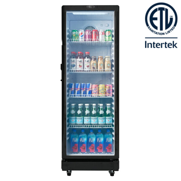 PROTECH CDM-850BW Commercial Merchandiser Refrigerator - 8.5 Cu Ft Beverage Display Cooler with ETL Sanitation Certification