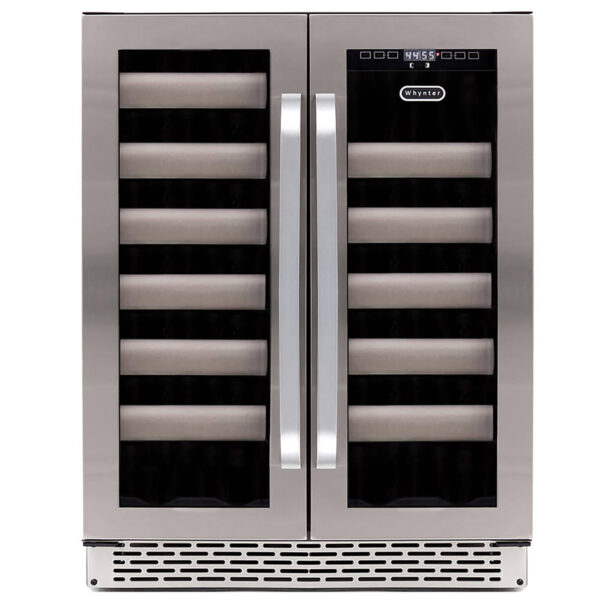 Whynter BWR-401DS Elite 24" 40 Bottle Seamless Stainless Steel Door Dual Zone Built-in Wine Refrigerator