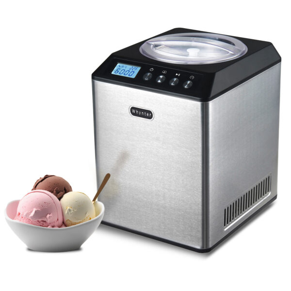 Whynter ICM-201SB 2.1 Quart Capacity Upright Automatic Compressor Ice Cream Maker with Stainless Steel Bowl in Black