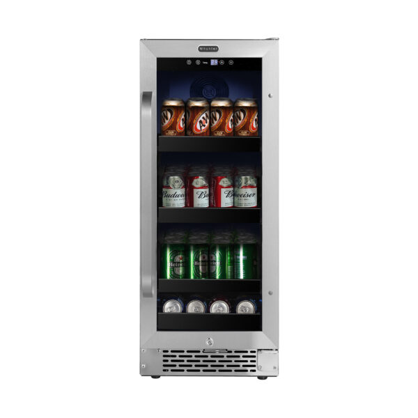 Whynter BBR-838SB 15" Built-In 112 Can Undercounter Stainless Steel Beverage Refrigerator cooler with Reversible Door, Digital Control, Lock and Carbon Filter