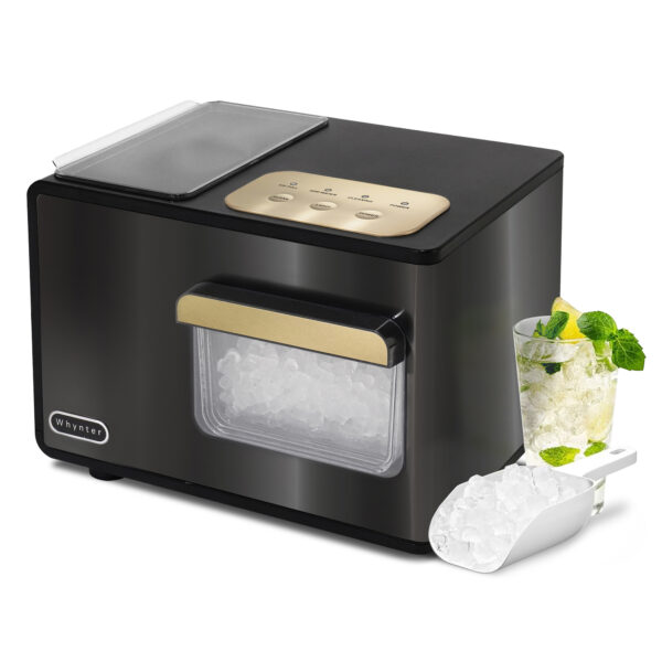 Whynter IBX-388BG SonicSnö Countertop Nugget Ice Maker 40lbs/24hrs with Removable Ice Drawer, Chewable Pebble/Sonic Type Ice in Black and Gold Stainless Steel Finish